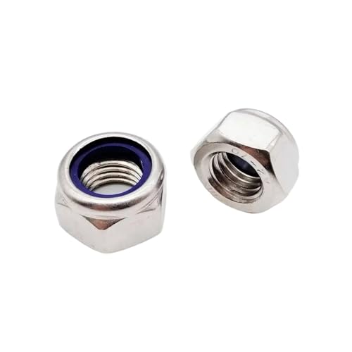 M2 M2.5 M3 M3.5 M4 M5 M6 M8 M10 M12 M14 M16 304ステンレス鋼 黒六角ナイロンインサートロックナット セルフロックロックナット(304 stainless steel,50pcs M8)