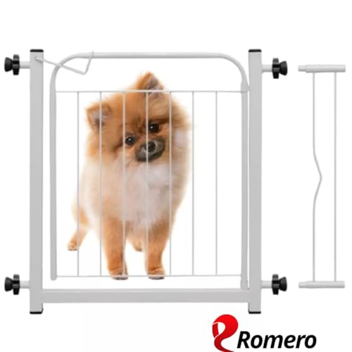 Portão Pet Segurança para Cães e Bebês Largo 69 a 84cm com Extensor 10cm Cor Branco Romero