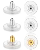 6 PCS Locking Earring Backs for Studs Droopy Ears Heavy Earrings, 925 Sterling Silver Earrling Lifters Hypoallergenic Seucre Earring Backs Replacements for Women Men (4 PCS Silver 2 PCS Gold)