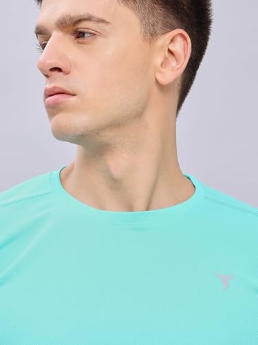 Image of TECHNOSPORT Men's 100% Polyester Slim Fit Solid Short Sleeve T-Shirt for Gym, Workout, Sports and Regular Use - Pack of 2