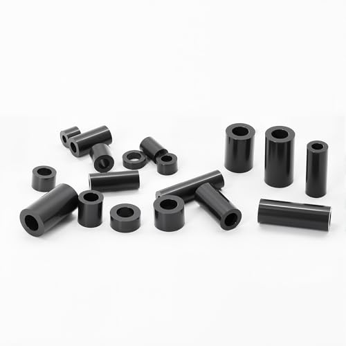 Image of Exqutoo 300Pcs ABS Round Spacers, ID 3mm, OD 7mm; 4mm, 8mm; 5mm, 9mm; 6mm, 11mm; Multiple Lengths, Non-Threaded Washers Suitable for M3 M4 M5 M6 Screws Hardware