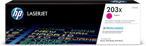 HP 203X CF543X Toner Magenta grande capacité Authentique pour HP Color LaserJet Pro M254 / M280 / M281, XL