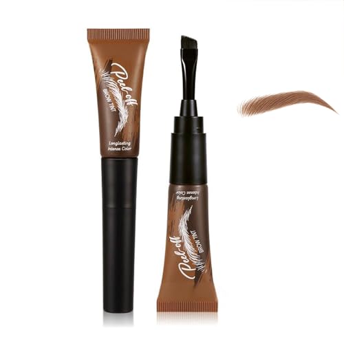 Eyebrow Tint Kit with Waterproof Brow Dye Gel, Gentle Formula for Sensitive Skin, Easy Peel Off Technology for Quick Application, Dark (01# Warm Brown)