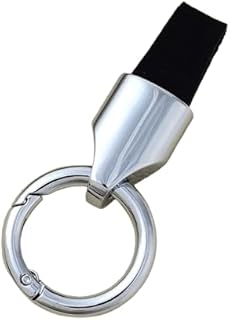 MKWGZPGW Auto Leder Schlüsselanhänger für Hyundai i10 i20 i30 i20n ix20 ix35, Robuste Schlüsselhalter mit Zinklegierungs Clip, Schlüssel Zubehör, für Männer und Frauen,Silver/Black