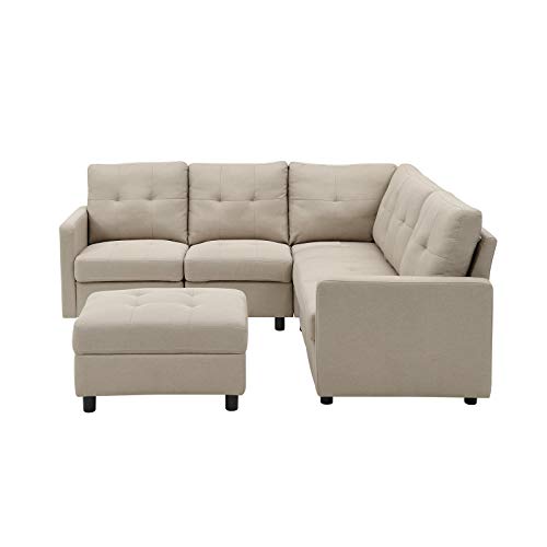 DAZONE Modular Sectional Sofa Assemble 6Piece Modular Sectional Sofas Bundle Set Cushions, Easy