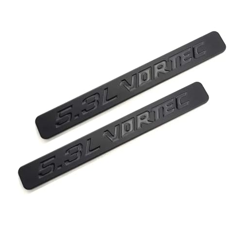 Image of Hood Door Side Emblems Engine 3D Badge Nameplate Decals Fits for 5.3l Vortec 2PCS (All Black)