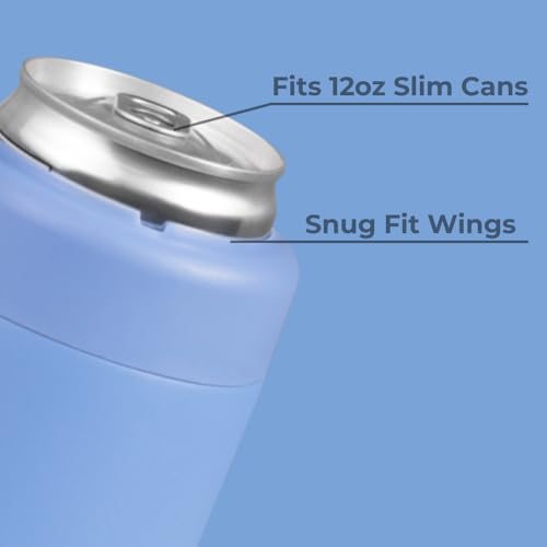 Image of HydroJug Slim Can Cooler 12 oz, Stainless Steel Can Holder, Light Blue