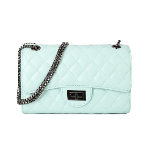 Image of Gladdon Quilted Crossbody Purse for Women Trendy Shoulder Bags | Stylish Shoulder Purse,Quilted Pattern,Structured bag,Chain Strap,Spacious Enough,Casual and Dressy Outfits,Any Occasion
