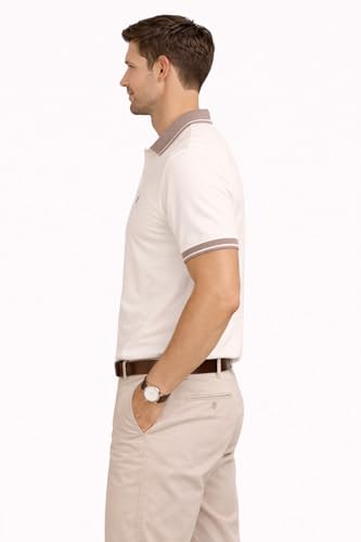 Image of Mens Pique Polo T-Shirt | Cotton Rich, Smart Fit Polo with Embroidered Logo | Casual & Sports Wear | Polo T-Shirt for Men