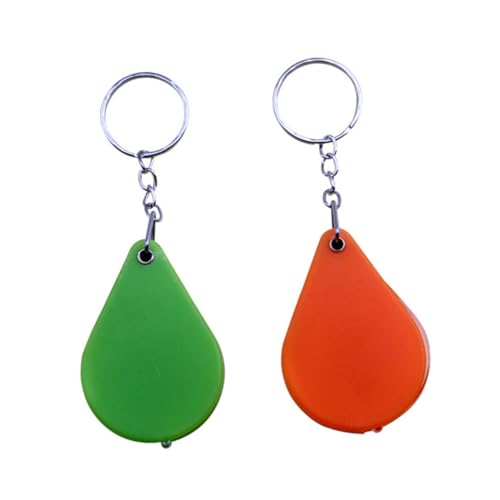 Gogogmee 2Pcs Portable Folding Magnifier Keychains Loupe Eye Glasses with Keyring Orange Green for Jewelry Coins Antiques and Exploration