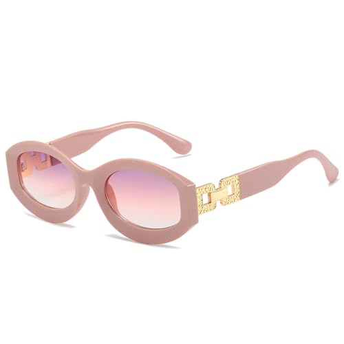 Lunettes de soleil ovales de luxe MUTYNE accessoires mode vintage métal évider rose UV400