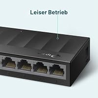 TP-Link LS1008G 8-Port Desktop Switch (8 x Gigabit Auto-Negotiation RJ45 Ports, IEEE 802.3X, Plug and Play, energiesparend, Plastikgehäuse für einfache Tisch- oder Wandmontage) schwarz (Packung mit 2) – Ansicht 5