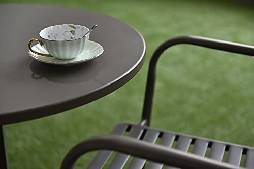 Gwarez Modern Round Pub Table23.6-Inch Top Outdoor Metal Bar Height Table,Metal Frame Outdoor Indoor Furniture For Garden Balcony Backyard Pool Porch Lawn Living Room,Easy Assembly(29.5H, Brown)… #TOP3