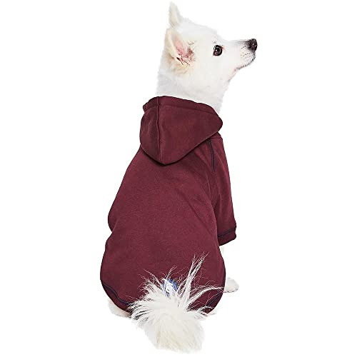 Blueberry Pet Essentials Soft & Comfy Better Basic Cotton Blend Dog Hoodie Sweatshirt in Burgundy Red, Back Length 12… - Image 3