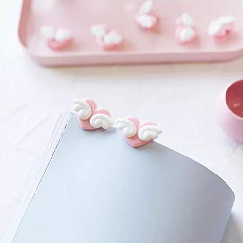 Amosfun 6pcs Lovely graffetta Wing Heart Clip