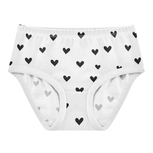 Girls' Briefs Briefs Underwear for Kid Black Heart Pattern