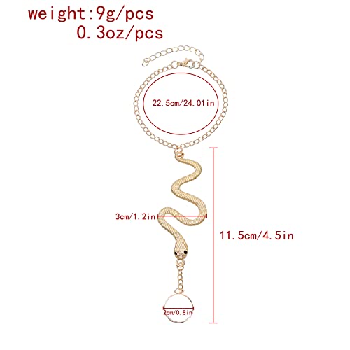 CSIYANJRY99 Snake Hand Chain Bracelet Snake Chain Finger Ring Bracelet Slave Chain Hand Harness Bracelet Snake Pearl Friendship Bracelet Jewelry Accessories4
