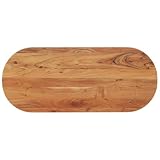 HengCaDa Piano da tavolo ovale in legno di acacia massiccio, 120 x 50 x 3,8 cm, per tavoli da pranzo, costruzione di mobili, progetti fai da te, ristrutturazione, superficie in legno naturale, robusto