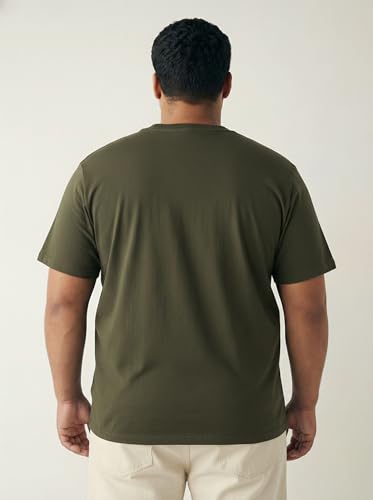 Image of Men Plus Size Printed Cotton Tee Regular Fit Round Neck Half Sleeve T-Shirt
