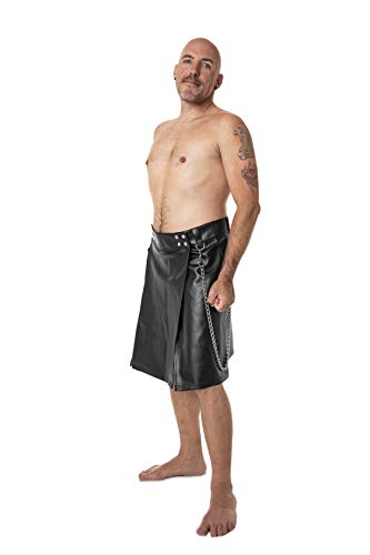 Falda corta para hombre con ajuste entallado gótico The Black Rose Mason para cosplay negro L