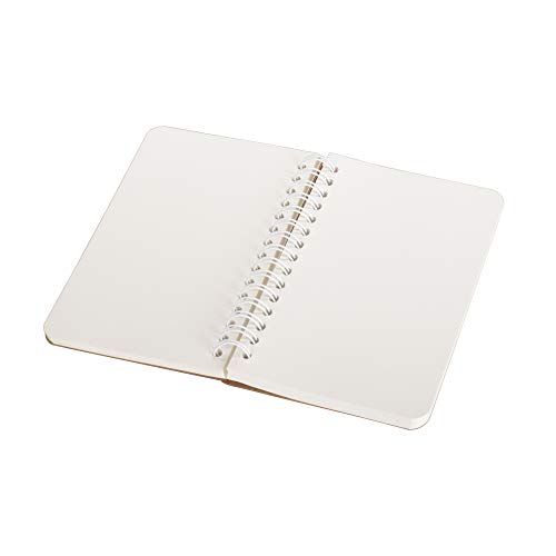 Image of TWONE Kraft Cover Lay Flat Spiral Notebooks - Two Pack - 3.5 inch x 5.5 inch - 180 Blank Pages - 90 Sheets - Easy to Carry