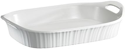 Corningware 1105936 French White 3qt/2.85L Oblong Ceramic Casserole Bakeware Dish