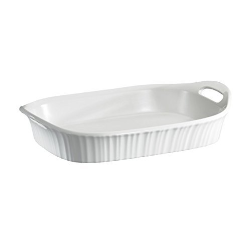 Corningware 1105936 French White 3Qt/2.85L Oblong Ceramic Casserole Bakeware Dish #TOP9