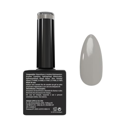 Esmalte em Gel, Cinza Neblina, 8ml, Linha Essencial - American Burrs Nails