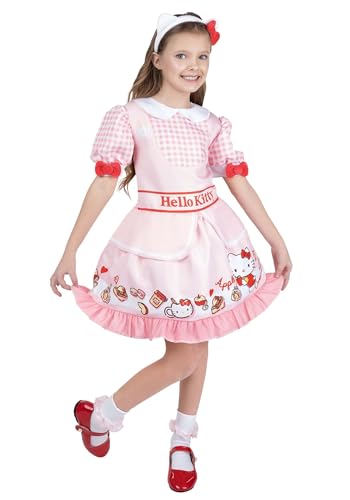Jazwares Costume Play Hello Kitty Official Youth Halloween Dress - Premium Quality Printed Dress with Headband (S)