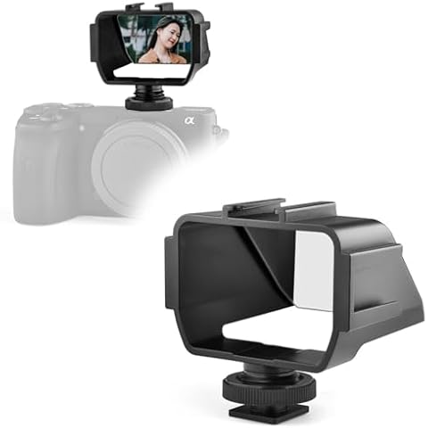 KOQINVIZ Vlog Selfie Mirror Flip Screen for Mirrorless Camera, Reverse Mirror with 3 ColdShoe Mounts for Sony A7III A7II A6000/A6300/A6500 Fujifilm XT20 xt30 XT2 XT3 Canon Nikon Panasonic Cameras Cover