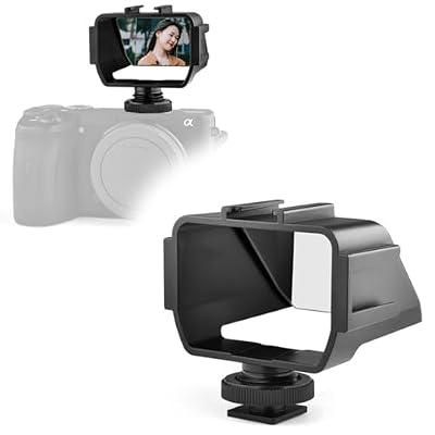 KOQINVIZ Vlog Selfie Mirror Flip Screen for Mirrorless Camera, Reverse Mirror with 3 ColdShoe Mounts for Sony A7III A7II A6000/A6300/A6500 Fujifilm XT20 xt30 XT2 XT3 Canon Nikon Panasonic Cameras