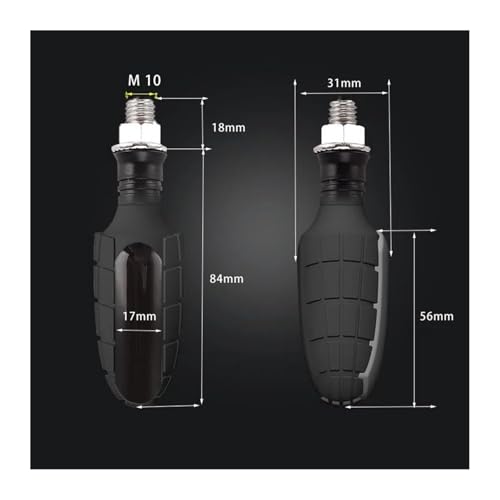 Intermitentes de moto 12V luces de señalización ámbar con perno M8 universal 7