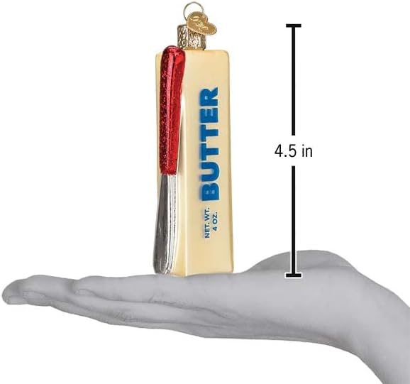 Old World Christmas Stick of Butter Glass Blown Ornament for Christmas Tree, Handcrafted Holiday Decoration, Food Collection - Image 3