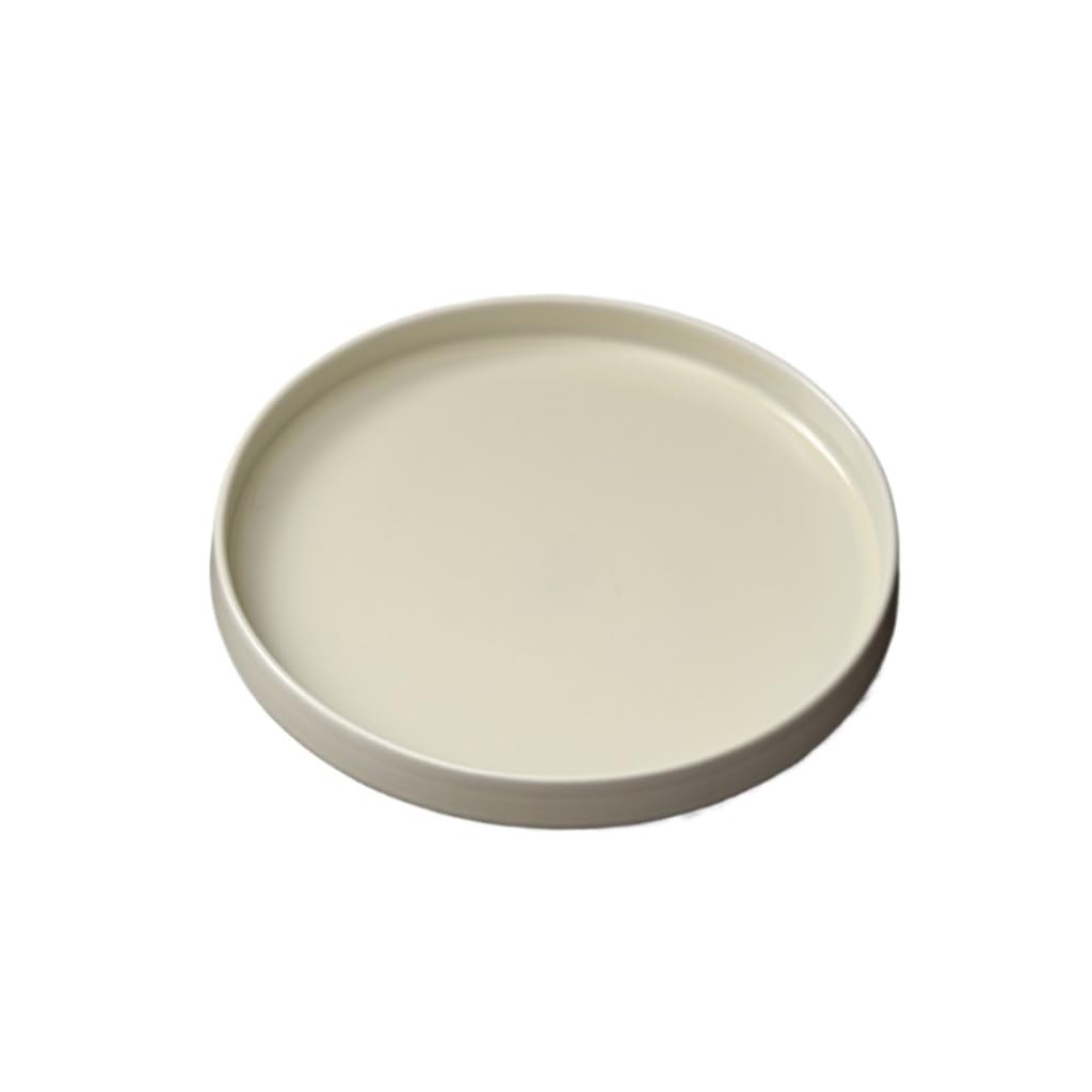 GTHTUHFD Kung Fu Tea Tray Round Ceramic Tea Tray, Household Dry Bubble Tray, Living Room Tea Tray, Simple Fruit Tray Tea Room Tray