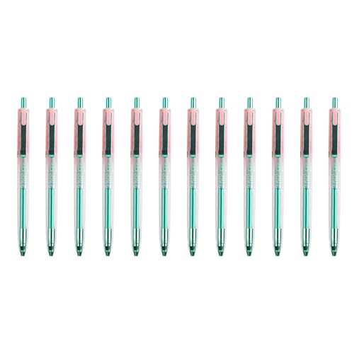 Pack of 12 Clicks Gel Pen Smooth Quick Drying 0.5mm Inks Roller Ball Pen Fine Point Pens for Exams Office School Writing Smooth 
