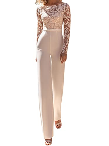 Minetom Damen Spitze Jumpsuit Elegant Schulterfrei Hohe Taille Cocktail...