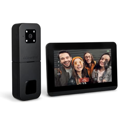 SCS Sentinel - Interphone Vidéo sans Fil HeyView AIR - Portée 350m - Vision Nocturne Couleur - Commande Gâche/Portail - Grand Angle 110° - Écran Tactile 7