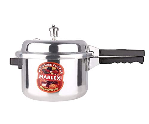Image of MARLEX Regular Premium Aluminium Pressure Cooker | Outer Lid | 3 Liters | Gas Stove Compatible | Safety Valve & Steel Whistle | ISI Certified | 5-Year Warranty | Ideal For 2-3 people Small family