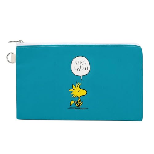 スヌーピー ウッドストック かわいい アニメ 筆箱・平型 帆布 キャンバス THEBEASTPIE ペンケース ポーチ ミニペンケース メイクポーチ おしゃれ 女の子 男の子 学生 11.6x18.8cm