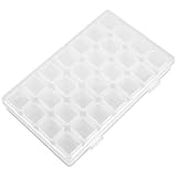 Milisten Organizador de Joyas Transparente Portátil 28 Compartimentos, Caja Pequeña para Manicura y Almacenamiento de Pendientes, Estuche Anti-oxidación Adecuado para Viaje y Uso Diario