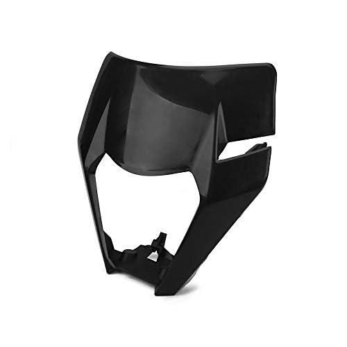 Runfarr Motorrad Scheinwerfermaske,Motorrad Lichtmaske Lampenschirm für 125 150 250 300 350 450 500 EXC XCW EXC-F 2017 2018 Dirt Bike Enduro Motocross Supermoto-Schwarz