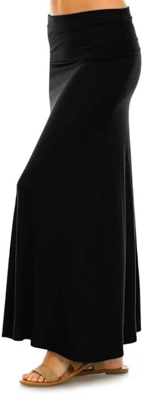 Sweet Hearts Maxi Skirt for Women- Comfy Foldover High Waist Long Flare A-Line Skirt Maxi Dress XS-3X Made in USA - Image 2