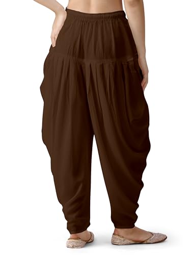 Image of Mehrang Loose Fit Rayon Dhoti Pant for Women Patiala Slawar Bottom Wear Harem Pants, Waist Free Size (26 Inch to 38 Inch)