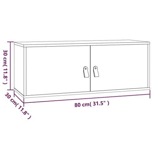 Mueble de pared de pino macizo blanco lacado mate 3