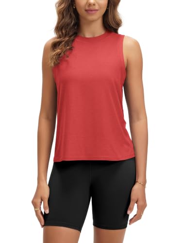 Image of ODODOS Women's Performance Tank Ultra Soft odSTRATUM Tech Sleeveless Tee Shirts High Crew Neck Pullover Top