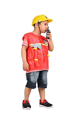 Image of BookMyCostume Fireman Fire Fighter Community Helper Kids Fancy Dress Costume 4-5 years