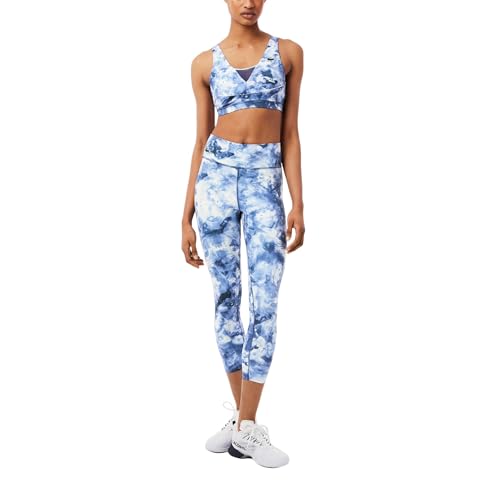Lacoste Women's Ultra Dry Printed Stretch Sport Leggings, Primerose/Cosmic, M