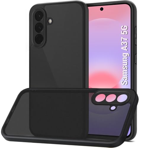 Image of TheGiftKart Back Cover for Samsung Galaxy A37 5G Case | Hard Translucent Smoke Matte Back | Hybrid Shockproof 360 Degree Protection Galaxy A37 Back Cover (PC & TPU, Black Sides)