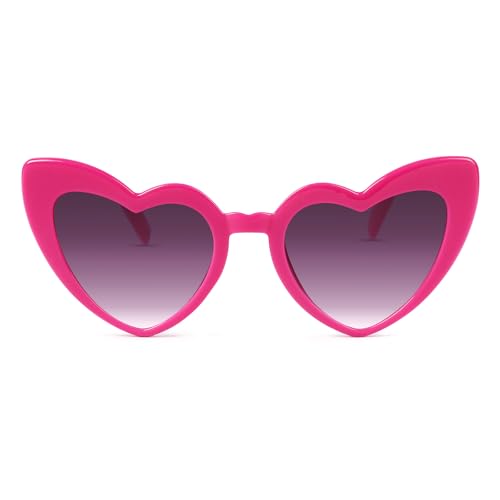 YOGFIT Heart Sunglasses for Women Fashion Classic Love Eye Protection Sunglasses Vintage Cute Barbie Pink Heart Sunglasses