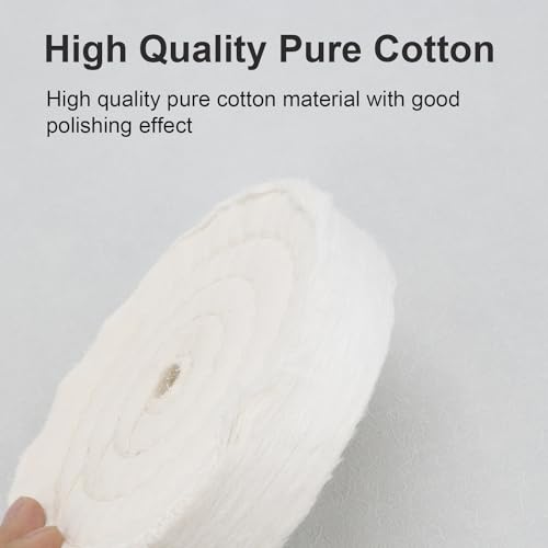 Image of SCOTTCHEN Cotton Buffing Wheel 6 inch Extra Thick Spiral Sewn Polishing Pad for Bench Grinder Tool with 1 /2 inch Arbor Hole(70 Ply) 1PCS